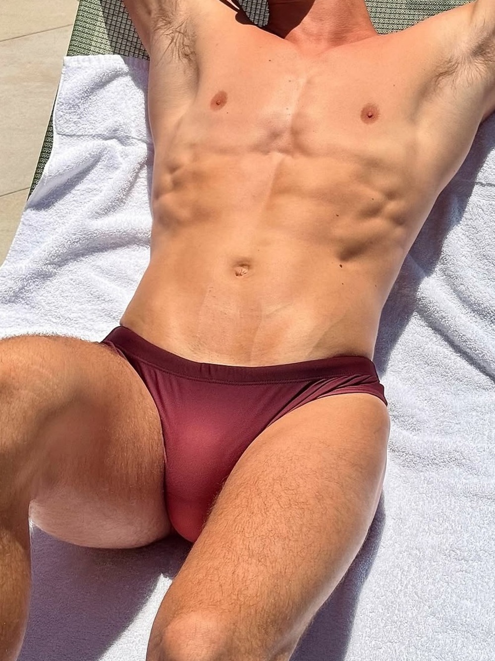 Bronze ombré coyote jock speedo